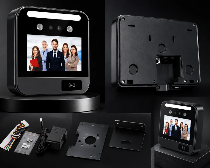 Face recognition attendance machine with employee verification display